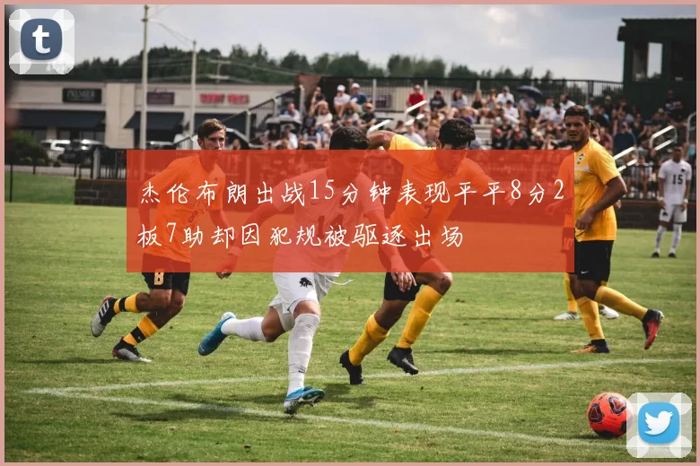 杰伦布朗出战15分钟表现平平8分2板7助却因犯规被驱逐出场